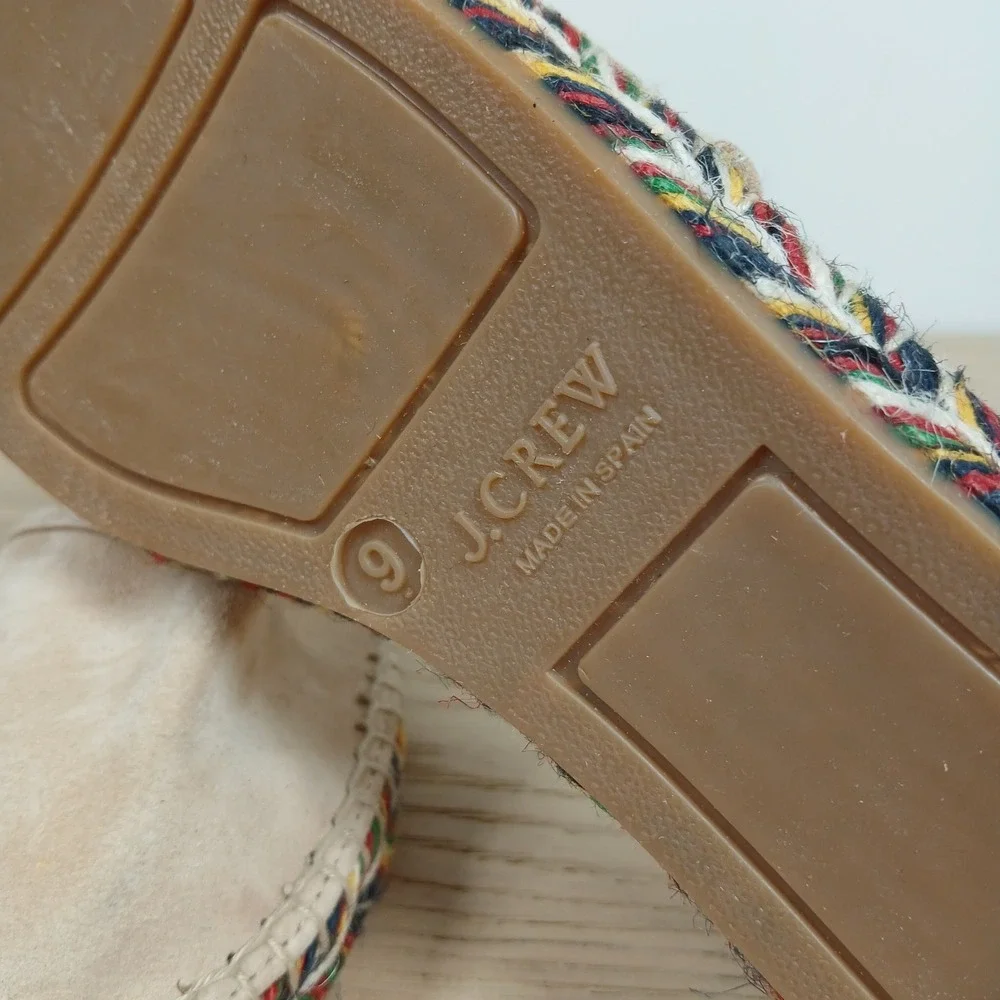 J. Crew Espadrille Women 9 Tan Suede Lace Up Ankle Tie Boho Coastal Summer